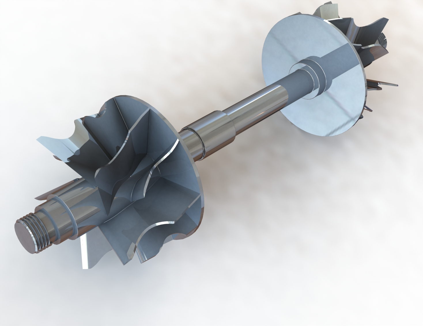 ターボチャージャー向けブロア/ディフューザー 削り出し